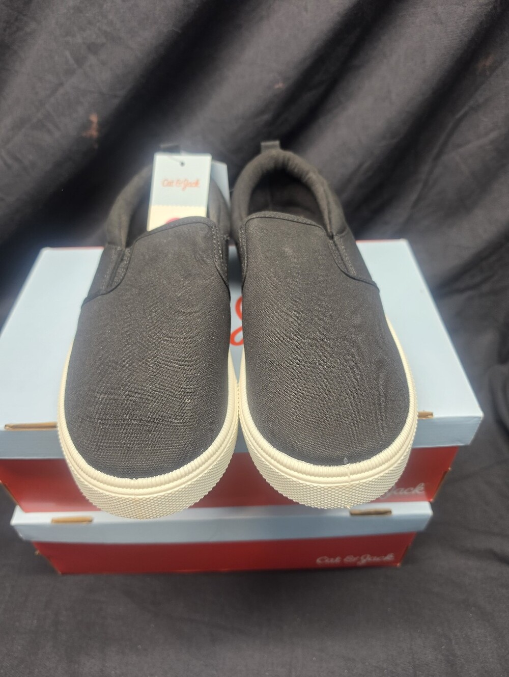 Cat & Jack Hollis Black Slip-On Sneakers Kids Size 5 NWT New w/ Box